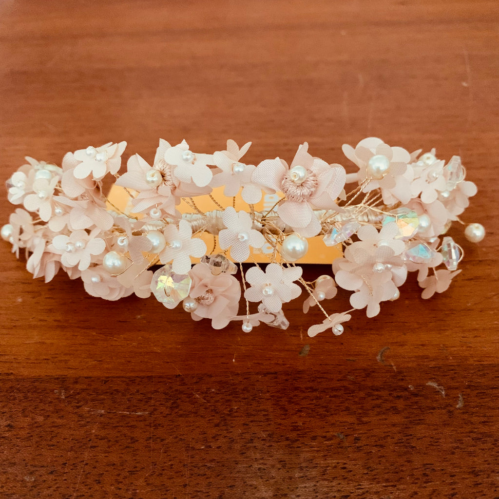 Tocado flores mini con perlitas