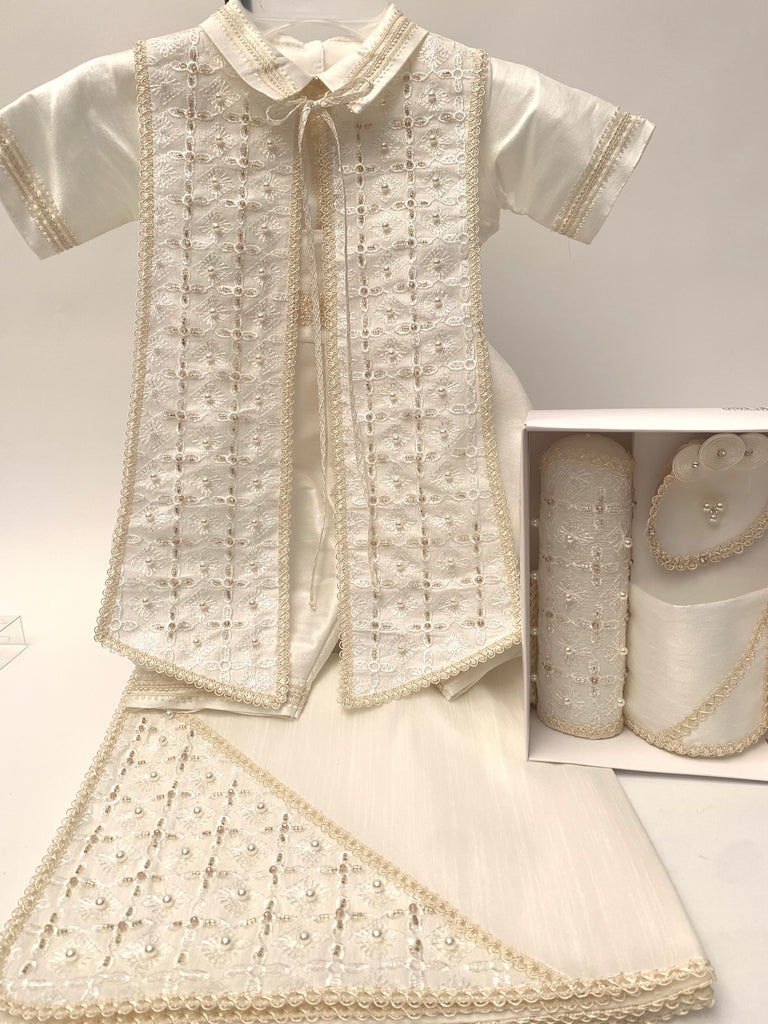 Ropón con casulla bordada kit y sabanita